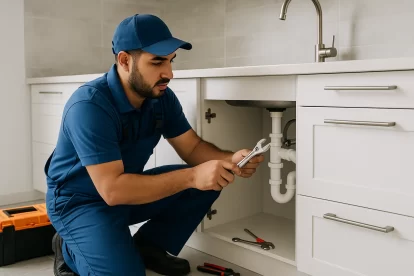 فني صحي يقدم خدمات سباكة وصيانة في منطقة الدعية بالكويت.