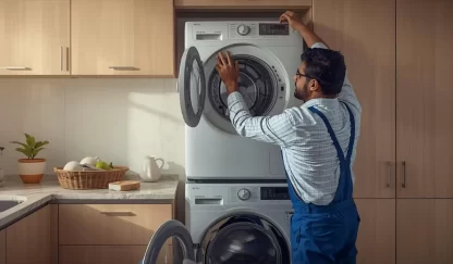 فني تركيب المجفف فوق الغسالة بالكويت بأدوات حديثة وخبرة عالية